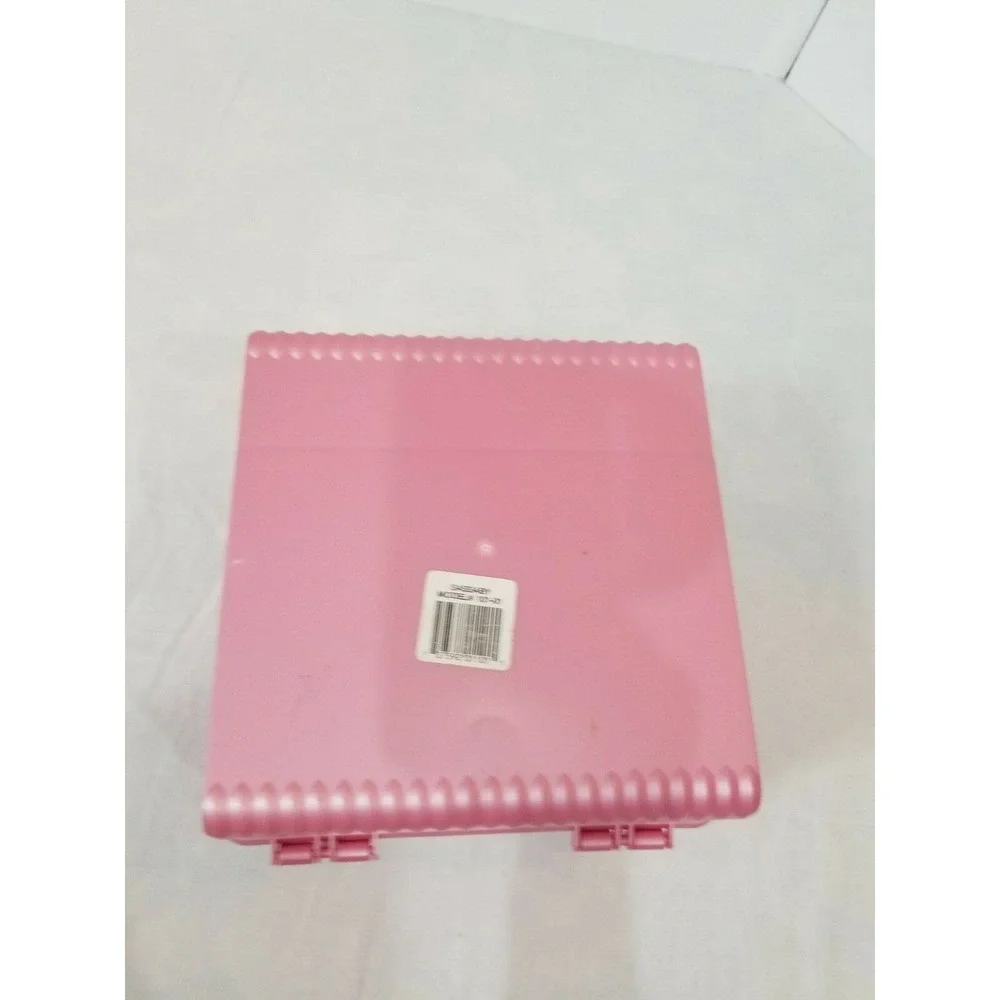 Vintage Sassaby Pink Make Up Storage Train Case  Jewelry Box Organizer Crafts